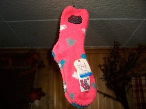 FADED GLORY GIRLS LADIES CAT WITH HEARTS SOCKS 2 PAIRS SHOE SIZE 4-10 1 PAIR STR - Picture 1 of 2