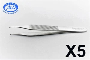 SET OF 5 ADSON TISSUE MICRO FORCEPS 4.75" 1X2, TEETH PRECISE SURGICAL TWEEZER - Picture 1 of 17