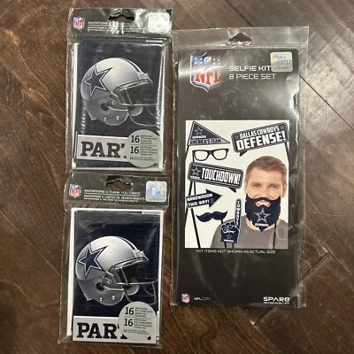 Dallas Cowboys NFL Pro Football Party Invitations  ,Thank You Notes & Selfie Kit - Image 1 of 4