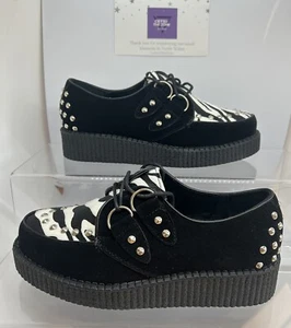 Fashion Only Women’s New Black Zebra Lace Up Suede Style Shoes Size UK 8 - Picture 1 of 8