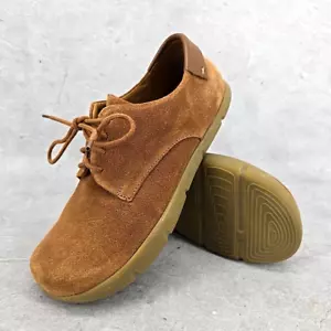 Rare Kalso Earth Dawson Men's 8 Brandy Brown Suede Leather Negative Heel - Picture 1 of 9