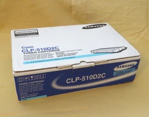 Cartucho de tóner cian Samsung CLP-510D2C genuino - SIN ABRIR - Imagen 1 de 3