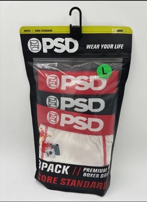 Paquete de 3 calzoncillos boxer PSD Core Standard Premium grises cocky blancos talla grande - nuevos Foto 1 de 4
