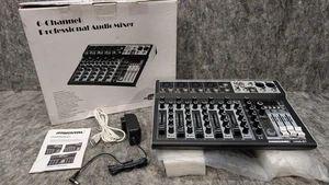 Riworal 6 Channel Audio Interface Sound Board Mixing Console 16-Bit UX06-BT - Picture 1 of 24