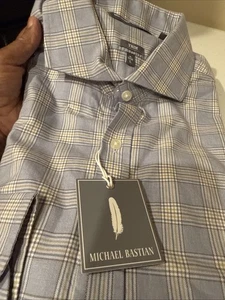 Michael Bastian Plaid Button Down Shirt -L, Long Sleeve 16, 32/33 Style 41226SC - Picture 1 of 5