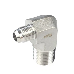 1/2" Male NPT to 1/4" Male JIC Elbow 90° Flare Pipe Fitting SS304 - Picture 1 of 4