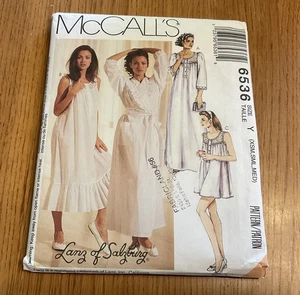 McCall's 6536 Robe Nightgown sewing pattern UNCUT Lanz of Salzburg size XS-M ‘93 - Picture 1 of 5