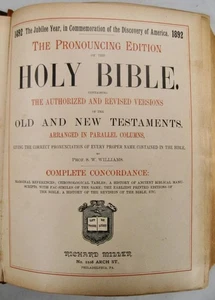 Beard Surname Family Holy Bible 1892 Illustrated English Lebanon Pennsylvania O - Picture 1 of 12