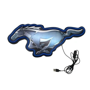 Ford Mustang Blue LED Simulated Neon Wall Mounted Light Home Decor 18" x 8" - Picture 1 of 9