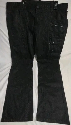 Calça cargo INC International Concepts masculina 40x32 preta fina bolsos com aba Berlim - Imagem 1 de 4