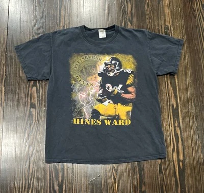 Camiseta Pittsburgh Steelers Hines Ward Estampado Gráfico Para Hombre Grande Algodón Negro Foto 1 de 4