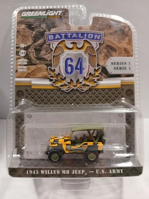 Greenlight 1943 Willys MB JEEP EJÉRCITO DE EE. UU. - 1:64 Batallón 64 Serie 1 Foto 1 de 2