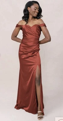 NWT Revelry Ariel convertible bridesmaid dress size 8 terracotta prom wedding - Image 1 of 4