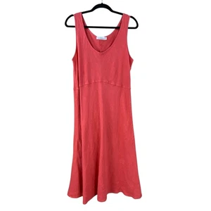 Locker geschnittenes 100% Leinen Midikleid Gr. L/XL Koralle Strand Küste - Bild 1 von 8