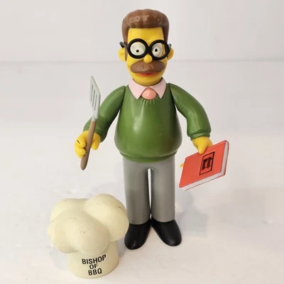 VTG The Simpsons Ned Flanders Figure World Of Springfield WOS Playmates 2000 - Image 1 of 4