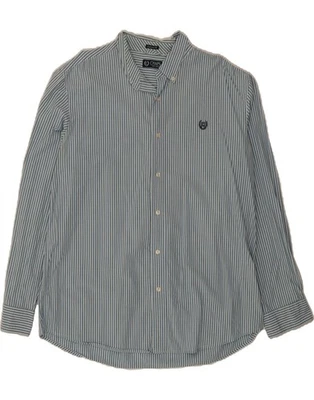 CHAPS Mens Custom Fit Shirt XL Blue Striped Cotton CB07 - Image 1 of 3