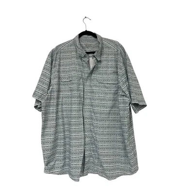 Camisa Ariat TEK para hombre con botones blanca negra talla 3XL estampado saliente manga corta Foto 1 de 4