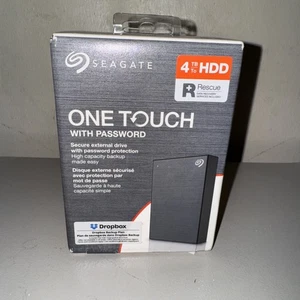 Seagate One Touch 4TB Portable External Hard Drive HDD With Password - Grey - Afbeelding 1 van 7