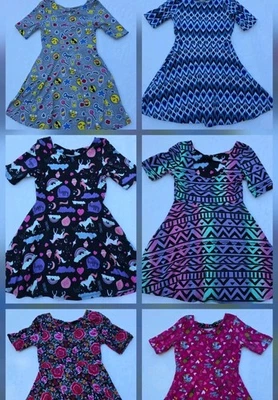 Emily West Girls Reversible Dresses Size 7 8 Fit And Flare Stretch Lot of 3 - Image 1 of 4