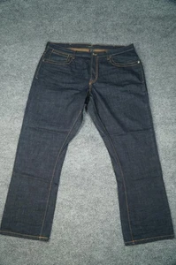 Jeans Sean John uomo 42x34 blu gamba dritta lavaggio scuro denim tasca ricamata - Foto 1 di 15