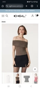 2 Neu mit Etikett OG Top Damen Größe XS schwarz & beige schulterfrei  - Bild 1 von 6