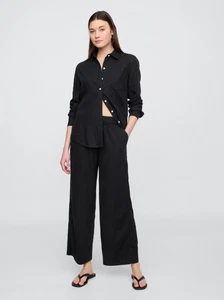 GAP Leinenmischung weites Bein CROP Überziehhose SP Größe Small PETITE schwarz neu mit Etikett PS - Bild 1 von 10