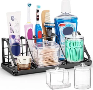 Toothbrush Holders Set with 2 Pack Qtip Holder Dispenser, Kids Electric Tooth... - Bild 1 von 7