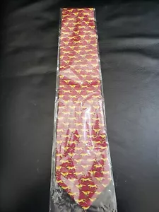 INTO AFRICA Silk Necktie Men Burgundy Golden Leopard Print Suit Shirt Tie NEW - Picture 1 of 9
