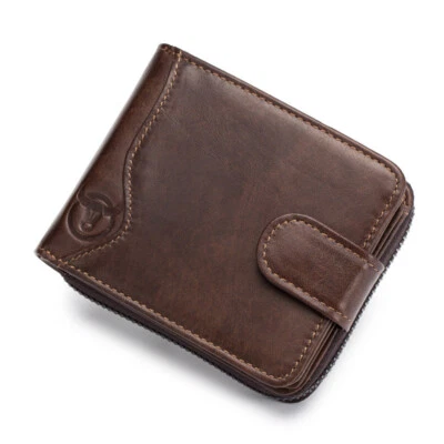 Vintage Leather Driver's License Card Coin Purse Men's Wallet Travel Card Holder - Image 1 of 4
