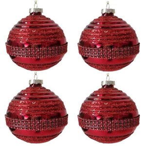 Palline in vetro soffiato rosso decorazioni per albero di natale addobbi sfera c - Foto 1 di 4