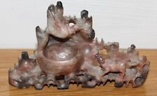 Vintage Soapstone Carving - Dog & Bird