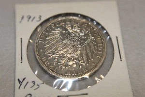 GERMANY PRUSSIA 3 MARK 1913 KM535 SILVER - Picture 1 of 2