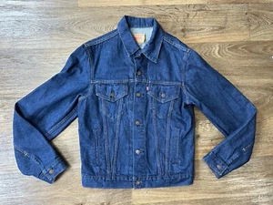VTG Levi's Jacket Blue Mens 42L USA 80s 90s Distressed Denim Trucker 71506 0216 - Picture 1 of 8