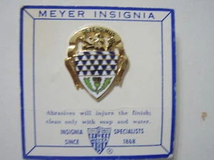 59th ADA  DUI CREST CLUTCH BACK VINTAGE ON MEYER INSIGNIA CARD : KY22-2-E3 - Picture 1 of 1
