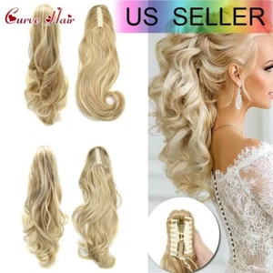 Jaw Claw Ponytail Clip In Hair Extension Thick Pony Tail Hairpiece Real As Human - Picture 1 of 27