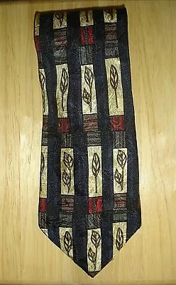 Corbata para hombre Bellagio Label a rayas multicolores con tema de hojas - seda - PreO Foto 1 de 2