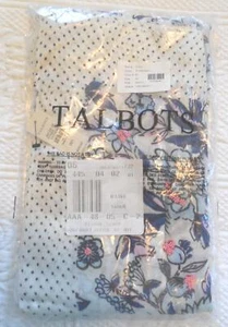 TALBOTS Ivory and Blue Floral Rayon Scarf Shawl Wrap 28 X 70 NIP and NWT - Picture 1 of 4