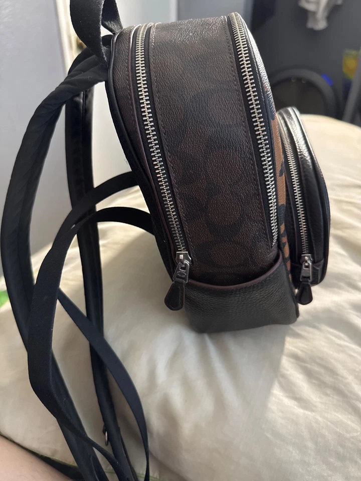 NWT COACH Women's Mini Court Backpack In Signature Leather Leopard Print CC757 - Image 1 of 4