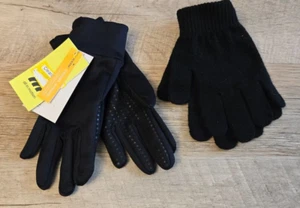 (2 Pk) ALL IN MOTION 4-7 & CAT & JACK One Size Black Gloves - Picture 1 of 1