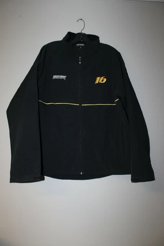 New Greg Biffle NASCAR #16 3M zipper up polyester sweat jacket black men's L Cover