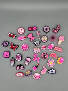 Pink Girl Power Crock Charms 35pcs - Picture 1 of 4