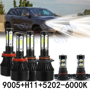 For Jeep Grand Cherokee 2011-2013 6pcs Combo LED Headlight + Fog Light Bulbs Kit - Picture 1 of 12