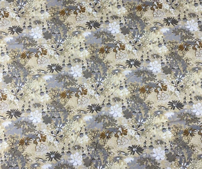 Moda Fabric Quilting Cotton BASICGREY Stilatte Beige Floral 68 x 43 - Image 1 of 4