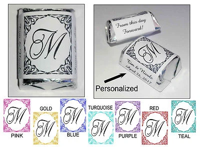 120 ENVOLTORIOS DE DULCES DE BODA CON MONOGRAMA DAMASCO DE FILAGREE ~ PERSONALIZADOS Foto 1 de 2