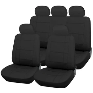Premium Leder Autositzbezug Komplettset - Universal Leder Optik schwarz - Bild 1 von 1