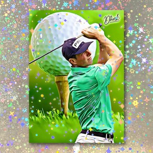 Viktor Hovland Holographic Ace Of Clubs Sketch Card Limited 1/5 Dr. Dunk Signed