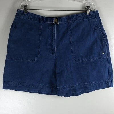 Pantalones Cortos de Denim Lauren Ralph Lauren Para Mujer 16 Azul Frente Plano Chino Bolsillo Cortado Foto 1 de 4