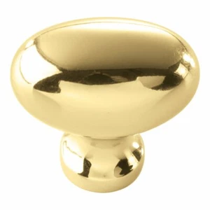 L.G. Pomello ovale per armadio Sourcing ottone lucido 1,38 pollici ottone contemporaneo - Foto 1 di 2