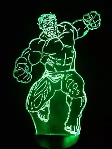 Lampara led rgb multicolor cable usb mando a distancia Gigante Verde hulk heroe - Bild 1 von 4