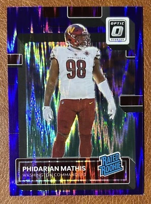 Phidarian Mathis 2022 Donruss Optic Purple Shock Rated Rookie #268 Commanders RC - Image 1 of 2